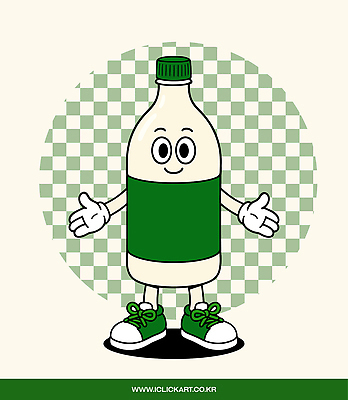 일러스트 팔벌리기 미소 사람없음 빈티지 복고 체크무늬 음식캐릭터 막걸리 전통주 일러캐릭터 AI파일 캐릭터 음식 컨셉 무늬 모션 주류 표정 파일형식 벡터