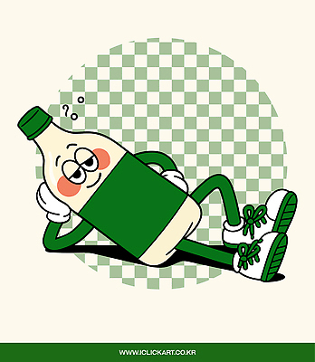 일러스트 미소 사람없음 눕기 빈티지 만취 복고 체크무늬 음식캐릭터 막걸리 전통주 홍조 일러캐릭터 AI파일 캐릭터 음식 컨셉 무늬 모션 주류 표정 술취함 증상 파일형식 벡터