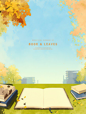 PSD 하늘색 낙엽 일러스트 단풍나무 수채화 빌딩 사람없음 책 가을풍경 펼침 카피스페이스 국내일러스트 나무 단풍 잎 모션 풍경 건물 파란색 공백 파일형식 가을_계절