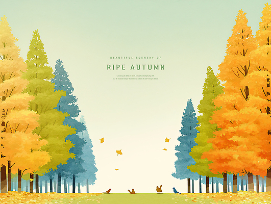 PSD 일러스트 조류 하늘 단풍나무 수채화 초원 사람없음 연두색 가을풍경 낭만 포근함 가로수 은행잎 은행나무 감성 국내일러스트 나무 동물 컨셉 단풍 잎 풍경 초록색 감각 파일형식 가을_계절