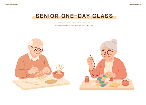 여자 할아버지 노년 남자 할머니 분홍색 일러스트 미소 앉기 상반신 두명 잡기 바늘 실 바느질 바늘꽂이 책상 매듭 매듭공예 노인만 안경낌 원데이클래스 액티브시니어 국내일러스트 AI파일 안경 컬러 가구 모션 표정 사람 성인 실버라이프 도구 공예 꽂이 클래스 성인만 파일형식 벡터
