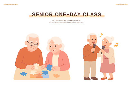 전신 여자 할아버지 노년 남자 할머니 분홍색 음표 일러스트 노래 미소 들기 앉기 여러명 상반신 책상 퍼즐조각 맞추기 노인만 안경낌 원데이클래스 액티브시니어 국내일러스트 AI파일 기호 안경 음악 컬러 조각 가구 다수 모션 표정 사람 성인 실버라이프 퍼즐 클래스 성인만 파일형식 벡터