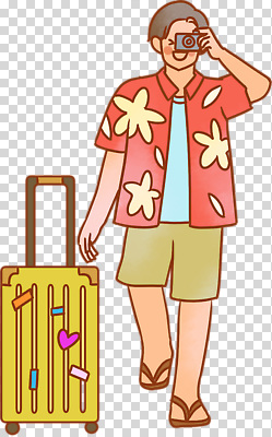 전신 편집이미지 남자 한명 웃음 들기 누끼 성인 걷기 카메라 캐리어 사진촬영 쪼리 PNG 하와이안 성인남자한명만 1 패션 모션 표정 사람 전자제품 여행가방 촬영 샌들 남자한명만 성인남자만 파일형식