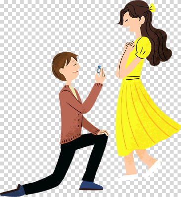 전신 편집이미지 커플 여자 남자 프로포즈 미소 웃음 누끼 성인 두명 무릎꿇기 결혼반지 감동 PNG 성인만 감정 결혼 관계 모션 표정 사람 반지 파일형식