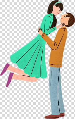 전신 편집이미지 커플 여자 남자 안기 키스 미소 들기 누끼 성인 두명 눈감음 점프 머리띠 PNG 성인만 장신구 관계 모션 표정 사람 애정표현 파일형식