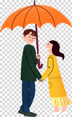 전신 편집이미지 커플 여자 남자 우산 미소 웃음 들기 누끼 성인 두명 손잡기 PNG 성인만 관계 모션 표정 사람 파일형식