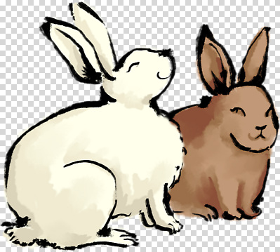 편집이미지 두마리 미소 누끼 사람없음 토끼 PNG 2 포유류 표정 반려동물 파일형식