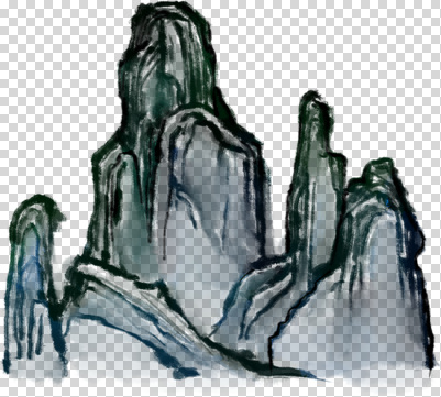 편집이미지 바위산 산 수묵화 누끼 사람없음 바위 암벽 한국화 PNG 미술 돌_바위 돌산 동양화 파일형식