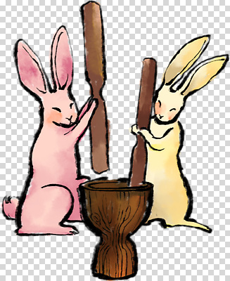 편집이미지 두마리 들기 누끼 사람없음 토끼 절구 PNG 절굿공이 2 포유류 모션 반려동물 도구 파일형식