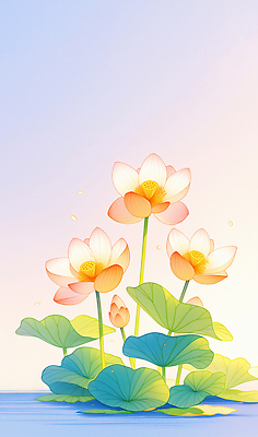 JPG 일러스트 연꽃 사람없음 빛 수면 연잎 꽃봉오리 국내일러스트 AI일러스트 AI콘텐츠 꽃 잎 물 파일형식