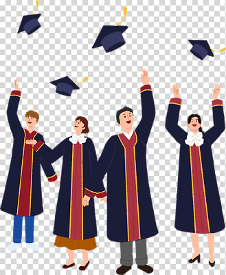 모자_잡화 다수 졸업 모션 표정 사람 가운 파일형식 미소 졸업생 졸업가운 학사모 던지기 전신 여러명 남자 여자 성인만 성인 편집이미지 PNG 누끼