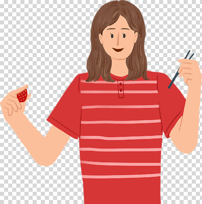 편집이미지 여자 젓가락 딸기 한명 미소 들기 누끼 상반신 성인 빨간색 PNG 성인여자한명만 1 컬러 과일 모션 수저 표정 사람 여자한명만 성인여자만 파일형식