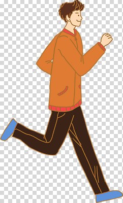 전신 편집이미지 남자 한명 미소 누끼 성인 달리기 주황색 PNG 러닝 성인남자한명만 1 컬러 모션 표정 사람 남자한명만 성인남자만 파일형식