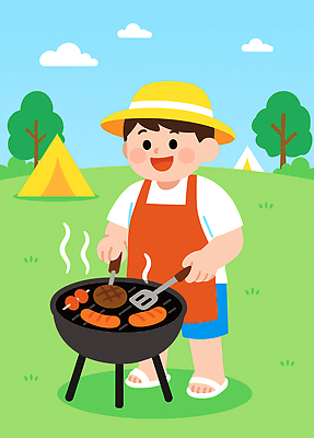 전신 나무 구름 남자 일러스트 하늘 아웃도어 텐트 육류 한명 미소 들기 잔디 성인 앞치마 캠핑 소시지 굽기 즐거움 꼬치구이 뒤집기 바베큐그릴 챙모자 성인남자한명만 국내일러스트 AI파일 자연요소 식물 모자_잡화 1 감정 식재료 모션 레저 표정 캠핑도구 사람 가공식품 꼬치 그릴 바비큐 구이 남자한명만 성인남자만 파일형식 벡터
