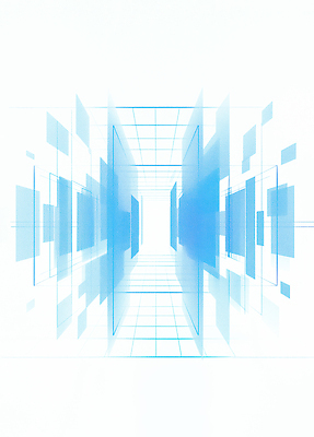 JPG 하늘색 백그라운드 사람없음 디지털 사각형 격자 겹침 가상공간 AI컴퓨터그래픽 AI콘텐츠 도형 무늬 파란색 파일형식