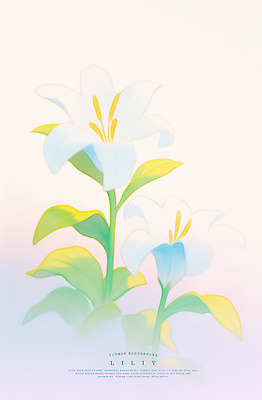 PSD 일러스트 여름꽃 수채화 사람없음 빛 백합 연분홍색 파스텔톤 국내일러스트 꽃 분홍색 컬러 파일형식 여름_계절