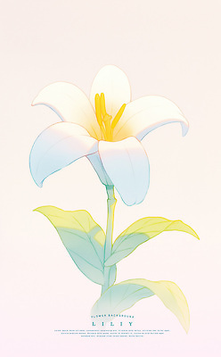 PSD 일러스트 여름꽃 수채화 사람없음 빛 백합 연분홍색 파스텔톤 국내일러스트 꽃 분홍색 컬러 파일형식 여름_계절