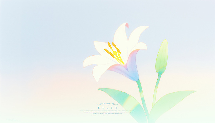 PSD 일러스트 여름꽃 수채화 사람없음 빛 백합 꽃봉오리 연보라색 파스텔톤 국내일러스트 꽃 컬러 보라색 파일형식 여름_계절