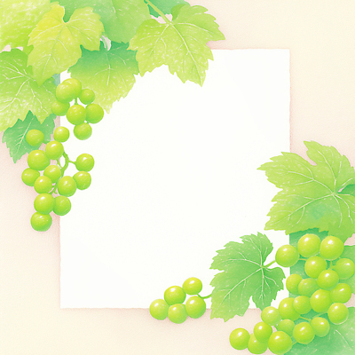 JPG 일러스트 수채화 사각프레임 사람없음 연두색 포도잎 카피스페이스 망고포도 국내일러스트 AI일러스트 AI콘텐츠 잎 포도 프레임 초록색 사각형 공백 청포도 파일형식
