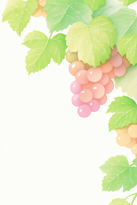 JPG 일러스트 수채화 사람없음 연두색 포도잎 카피스페이스 망고포도 국내일러스트 AI일러스트 AI콘텐츠 잎 포도 초록색 공백 청포도 파일형식