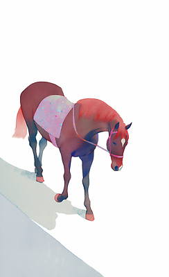 JPG 일러스트 수채화 그림자 사람없음 빨간색 걷기 말띠 국내일러스트 병오년 붉은말 AI일러스트 AI콘텐츠 컬러 모션 십이지신 말_동물 파일형식 2026년