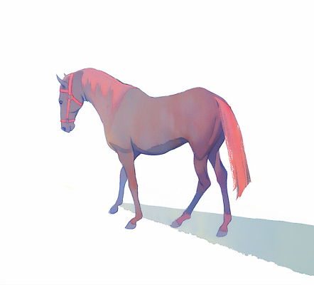 JPG 일러스트 수채화 고개숙이기 그림자 사람없음 빨간색 말띠 국내일러스트 병오년 붉은말 AI일러스트 AI콘텐츠 컬러 숙이기 십이지신 말_동물 파일형식 2026년