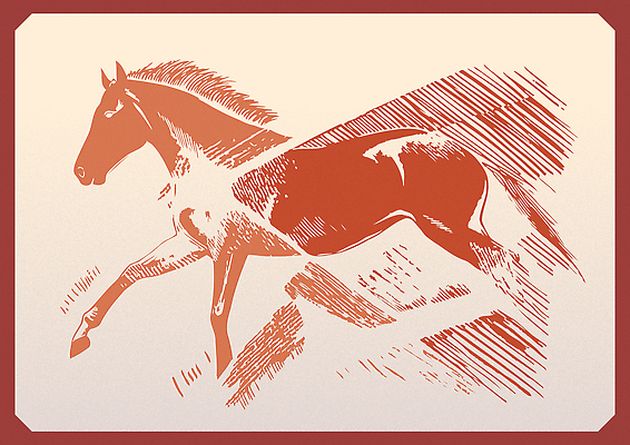 일러스트 사람없음 달리기 갈색 말띠 판화 국내일러스트 병오년 붉은말 AI파일 컬러 모션 미술 십이지신 말_동물 파일형식 벡터 2026년