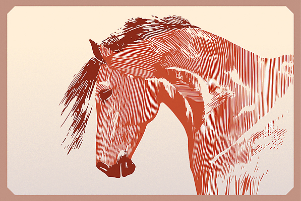 일러스트 고개숙이기 사람없음 갈색 말띠 판화 국내일러스트 병오년 붉은말 AI파일 컬러 숙이기 미술 십이지신 말_동물 파일형식 벡터 2026년