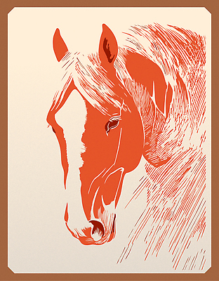 일러스트 사람없음 갈색 말띠 판화 국내일러스트 병오년 붉은말 AI파일 컬러 미술 십이지신 말_동물 파일형식 벡터 2026년