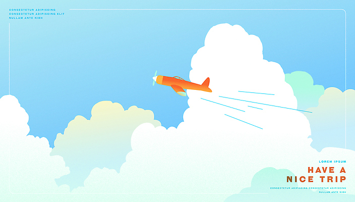 구름 해외여행 하늘색 일러스트 하늘 비행기 사람없음 국내일러스트 AI파일 자연요소 해외 여행 항공교통 대중교통 파란색 파일형식 벡터