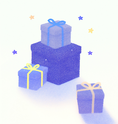 JPG 별 리본 일러스트 그림자 사람없음 선물상자 보라색 국내일러스트 AI일러스트 AI콘텐츠 자연요소 컬러 선물 상자 파일형식