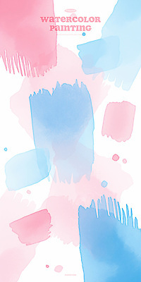 PSD 분홍색 하늘색 백그라운드 일러스트 붓터치 수채화 사람없음 국내일러스트 컬러 파란색 파일형식