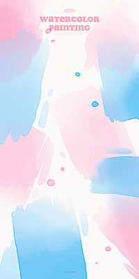 PSD 분홍색 하늘색 백그라운드 일러스트 붓터치 수채화 사람없음 국내일러스트 컬러 파란색 파일형식