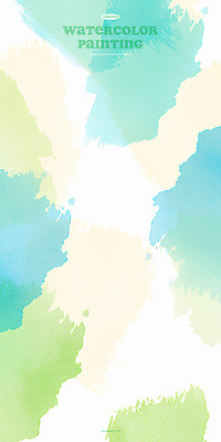 PSD 백그라운드 일러스트 붓터치 수채화 사람없음 연두색 파란색 국내일러스트 컬러 초록색 파일형식