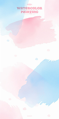 PSD 분홍색 하늘색 백그라운드 일러스트 붓터치 수채화 사람없음 국내일러스트 컬러 파란색 파일형식