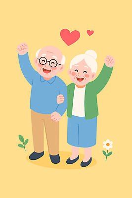 전신 여자 할아버지 노년 남자 꽃 행복 할머니 일러스트 미소 두명 실버라이프 노란색 손들기 팔짱 노부부 파이팅 하트 노인만 안경낌 일러캐릭터 AI파일 모양 식물 캐릭터 라이프스타일 부부 감정 안경 컬러 모션 표정 사람 성인 성인만 파일형식 벡터