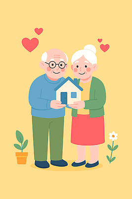 전신 여자 할아버지 노년 남자 꽃 행복 화분 할머니 일러스트 주택 미소 들기 두명 실버라이프 노란색 노부부 하트 노인만 안경낌 일러캐릭터 AI파일 모양 식물 캐릭터 라이프스타일 부부 감정 안경 컬러 모션 표정 사람 성인 건물 성인만 파일형식 벡터