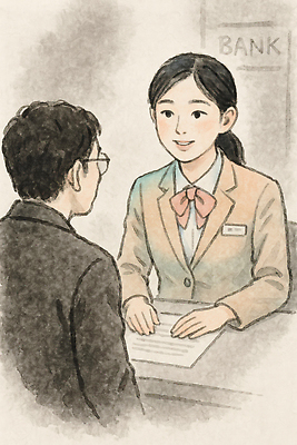 JPG 여자 남자 유니폼 일러스트 수채화 상반신 청년 성인 두명 고객 은행 문서 은행원 청년만 국내일러스트 AI일러스트 AI콘텐츠 직업 옷 사람 금융 성인만 파일형식