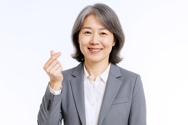 JPG 편집이미지 여자 중년 포즈 한명 미소 정장 상반신 비즈니스우먼 손하트 의료성형뷰티 중년여자한명만 편집실사 AI인물포토 AI콘텐츠 1 옷 비즈니스 표정 사람 손짓 성인 직장인 CG 여자한명만 중년여자만 파일형식 AI포토