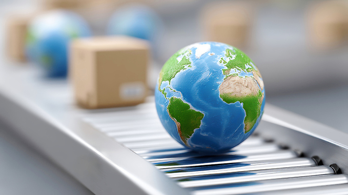 JPG 편집이미지 지구 비즈니스 사람없음 경제 무역 롤러 택배상자 수출업 컨베어밸트 편집실사 AI포토 AI콘텐츠 산업 상자 기계 CG 택배 파일형식