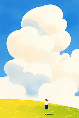 JPG 전신 구름 여자 일러스트 청소년 자연 하늘 바람 한명 잔디 뒷모습 평화 고요 여름풍경 언덕 상쾌 십대여자한명만 국내일러스트 AI일러스트 AI콘텐츠 자연요소 식물 1 감정 뷰포인트 컨셉 날씨 사람 풍경 생태계 여자한명만 십대여자만 파일형식 여름_계절