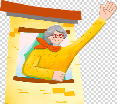 편집이미지 여자 노년 주택 한명 누끼 상반신 노란색 손들기 스카프 커튼 창가 손인사 PNG 노인여자한명만 안경낌 1 안경 컬러 창문 모션 사람 성인 건물 목도리 인사 여자한명만 노인여자만 파일형식