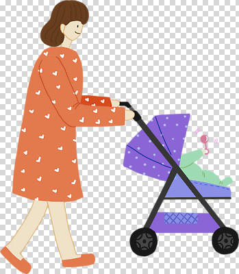 전신 편집이미지 여자 엄마 미소 누끼 성인 두명 아기 잡기 밀기 유모차 딸랑이 PNG 가족 모션 표정 사람 아기용품 파일형식