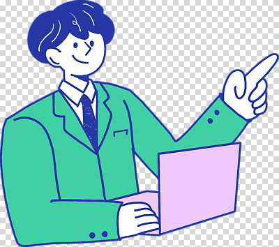 1 옷 남자 컬러 비즈니스 표정 사람 손짓 전자제품 직장인 남자한명만 성인남자만 파일형식 초록색 비즈니스맨 정장 노트북 가리킴 미소 상반신 한명 성인남자한명만 성인 편집이미지 PNG 누끼