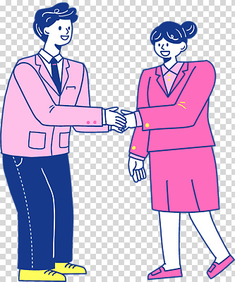옷 여자 남자 컬러 비즈니스 표정 사람 손짓 직장인 파일형식 악수 정장 미소 비즈니스우먼 비즈니스맨 전신 두명 성인만 성인 분홍색 편집이미지 PNG 누끼