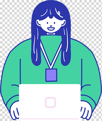 1 컬러 비즈니스 표정 사람 전자제품 여자한명만 성인여자만 파일형식 노트북 사원증 미소 초록색 상반신 한명 여자 성인여자한명만 성인 편집이미지 PNG 누끼