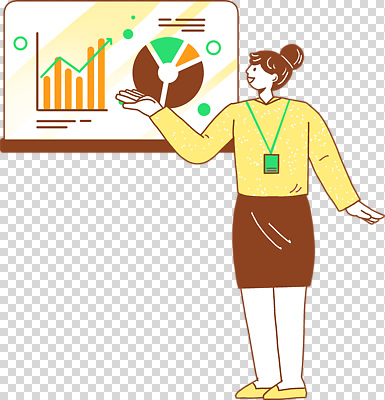 1 여자 컬러 비즈니스 그래프 표정 사람 손짓 직장인 여자한명만 성인여자만 파일형식 노란색 비즈니스우먼 사원증 꺾은선그래프 막대그래프 원그래프 발표 프레젠테이션 가리킴 미소 전신 한명 성인여자한명만 성인 편집이미지 PNG 누끼
