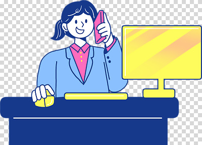 1 옷 여자 가구 비즈니스 모션 표정 사람 핸드폰 스마트기기 컴퓨터 컴퓨터용품 직장인 여자한명만 성인여자만 파일형식 정장 비즈니스우먼 미소 스마트폰 마우스 책상 모니터 통화 들기 상반신 한명 성인여자한명만 성인 편집이미지 PNG 누끼