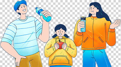 편집이미지 여자 남자 어린이 허리손 가족 미소 들기 누끼 소녀 성인 세명 사과 등산객 먹기 생수 등산복 김밥 PNG 물마시기 캡모자 모자_잡화 옷 음식 포즈 과일 관계 모션 표정 사람 등산 마시기 물병 파일형식