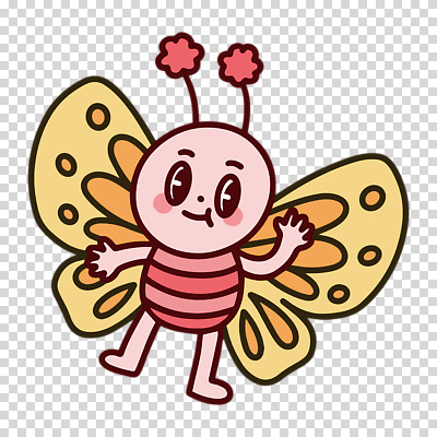 곤충 인사 파일형식 손인사 캐릭터 나비 편집이미지 PNG 사람없음 누끼